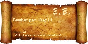 Bamberger Bazil névjegykártya